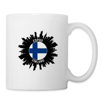 Espoo Skyline Finland Flag Travel Souvenir - Mug - white - Right