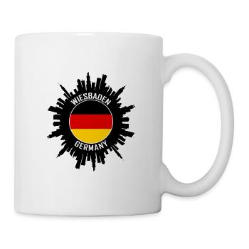 Wiesbaden Skyline Germany Flag Travel Souvenir - Mug - white - Right
