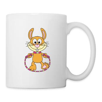 HASE - KANINCHEN - SPRINGSEIL - SEILSPRINGEN - Tasse - Weiß - Rechts