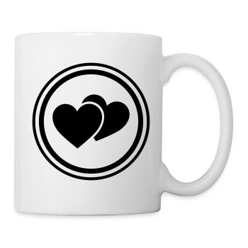 Herzen Symbol - Tasse - Weiß - Rechts