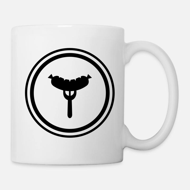 Wurst Gabel - Tasse - Weiß