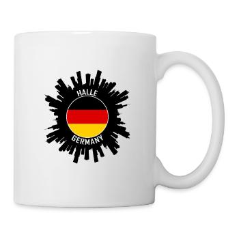 Halle Skyline Allemagne Flag Souvenir de voyage - Mug blanc - blanc - Droite
