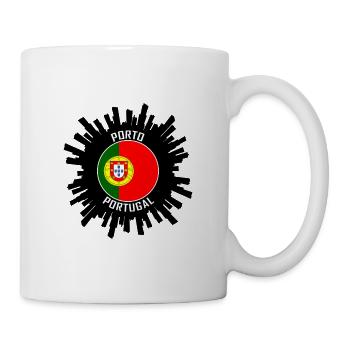 Porto Skyline Portugal Flagge Reise-Souvenir - Tasse - Weiß - Rechts