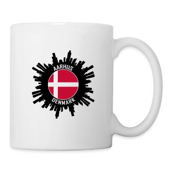 Aarhus Skyline Denmark Flag Travel Souvenir - Mug - white - Right