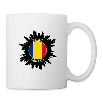 Galati Skyline Roumanie Flag Souvenir de voyage - Mug blanc - blanc - Droite