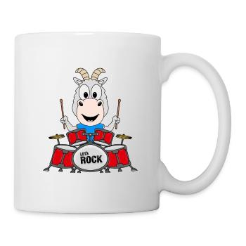 ZIEGE - SCHLAGZEUGER - MUSIKER - TIER - Tasse - Weiß - Rechts