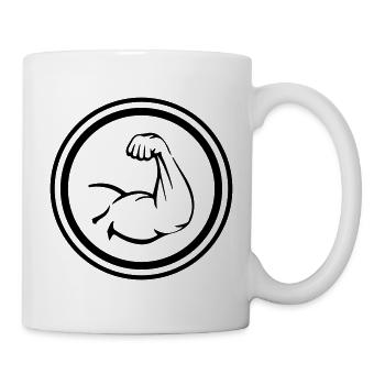 Arm Muskeln Bizeps - Tasse - Weiß - Rechts