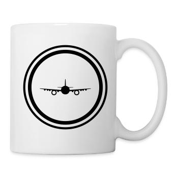 Symbole de l’avion - Mug blanc - blanc - Droite