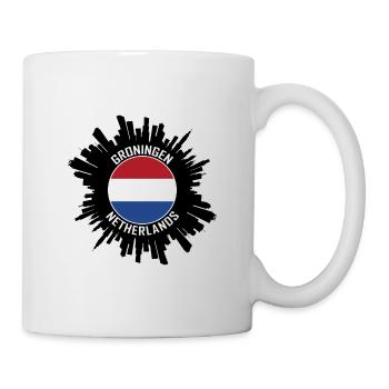 Groningen Skyline Niederlande Flagge Reise-Souvenir - Tasse - Weiß - Rechts