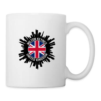 Milton Keynes Skyline UK Flagge Reise-Souvenir - Tasse - Weiß - Rechts