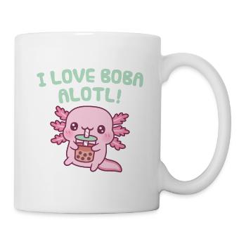 Süßer Axolotl Ich liebe Bubble Tea Alotl Lustiges Wortspiel - Tasse - Weiß - Rechts