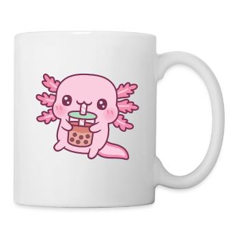 Mignon Axolotl boire du thé à bulles - Mug blanc - blanc - Droite