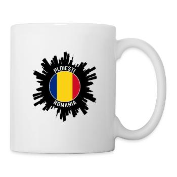 Ploiesti Skyline Roumanie Flag Souvenir de voyage - Mug blanc - blanc - Droite