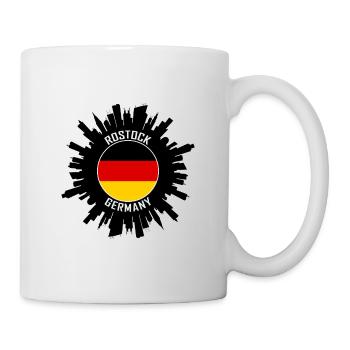 Rostock Skyline Germany Flag Travel Souvenir - Mug - white - Right