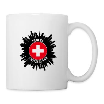 Genève Skyline Suisse Flag Souvenir de voyage - Mug blanc - blanc - Droite