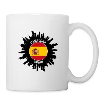 Pamplona Skyline Spanien Flagge Reise-Souvenir - Tasse - Weiß - Rechts