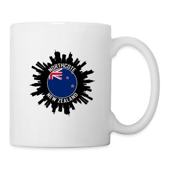 Northcote Skyline Neuseeland Flagge Reise-Souvenir - Tasse - Weiß - Rechts
