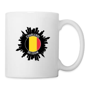 Charleroi Skyline Belgium Flag Travel Souvenir - Mug - white - Right