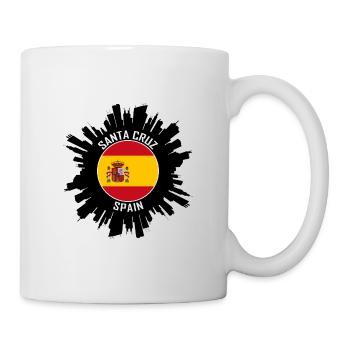 Santa Cruz Skyline Spanien Flagge Reise-Souvenir - Tasse - Weiß - Rechts