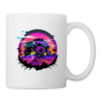 Monster Truck Synthwave - Mug blanc - blanc - Droite