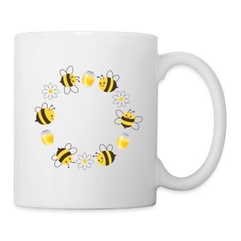 Bee wreath - Mug - white - Right