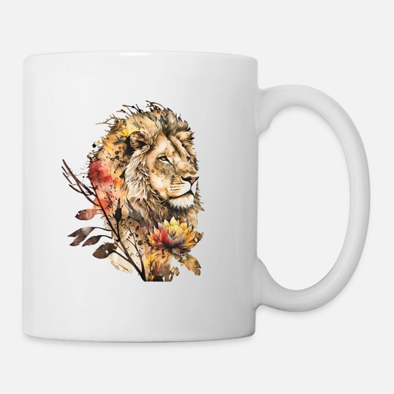 Majestätischer Löwe - Tasse - Weiß