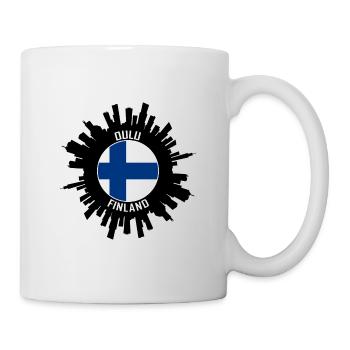 Oulu Skyline Finlande Flag Souvenir de voyage - Mug blanc - blanc - Droite