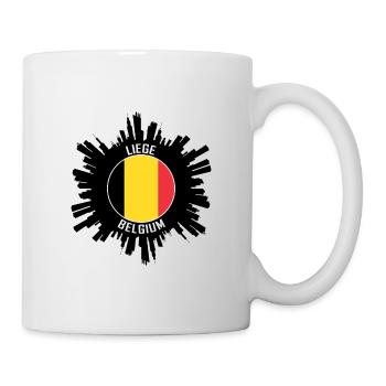 Liège Skyline Belgique Flag Souvenir de voyage - Mug blanc - blanc - Droite