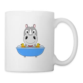 NASHORN - BADEWANNE - BADEN - TIER - TIERISCH - Tasse - Weiß - Rechts