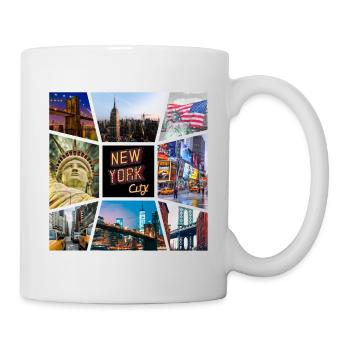 New York City USA America City Skyline Collage - Mug - white - Right