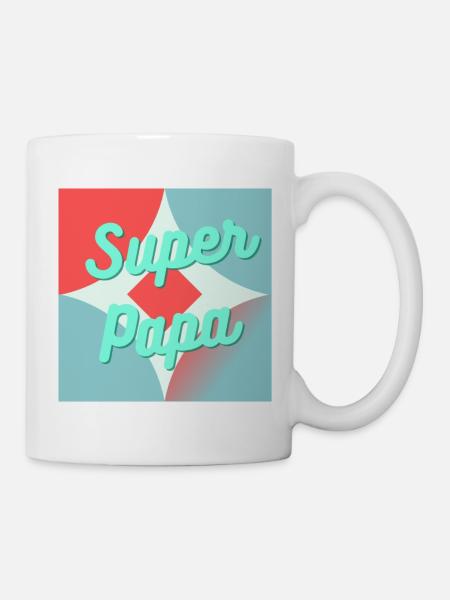 PAPA. FÊTE DES PÈRES. BONNE FÊTE PAPA. BONNE FÊTE - Mug blanc - blanc