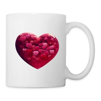 Herz voller Herzen - Tasse - Weiß - Rechts
