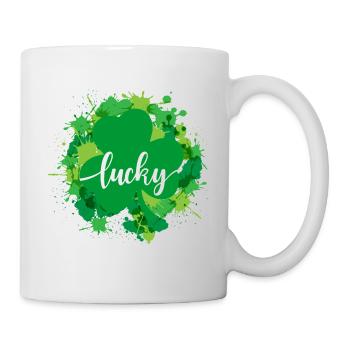 Aquarell Saint Patrick Day - Tasse - Weiß - Rechts