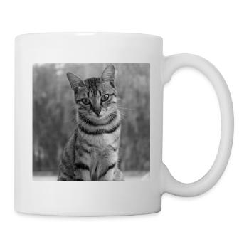 chat noir et blanc - Mug blanc - blanc - Droite