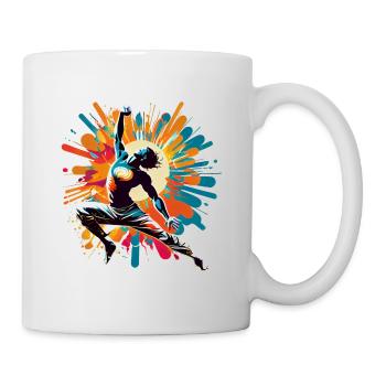 Cooles buntes Hip Hop Yoga Tanz Kunstwerk - Tasse - Weiß - Rechts
