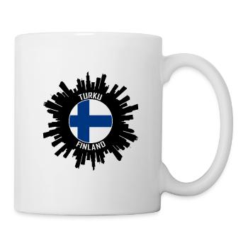 Turku Skyline Finland Flag Travel Souvenir - Mug - white - Right