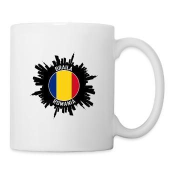 Braila Skyline Roumanie Flag Souvenir de voyage - Mug blanc - blanc - Droite