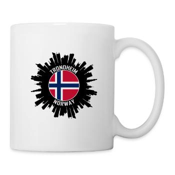 Trondheim Skyline Norway Flag Travel Souvenir - Mug - white - Right