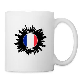 Reims Skyline Frankreich Flagge Reise-Souvenir - Tasse - Weiß - Rechts