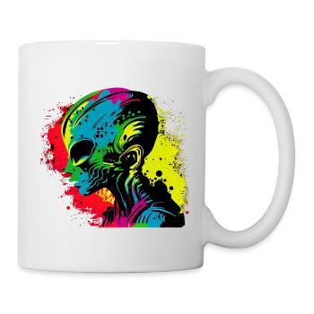 Cool Rétro Futuristic Alien - Arc-en-ciel - Mug blanc - blanc - Droite