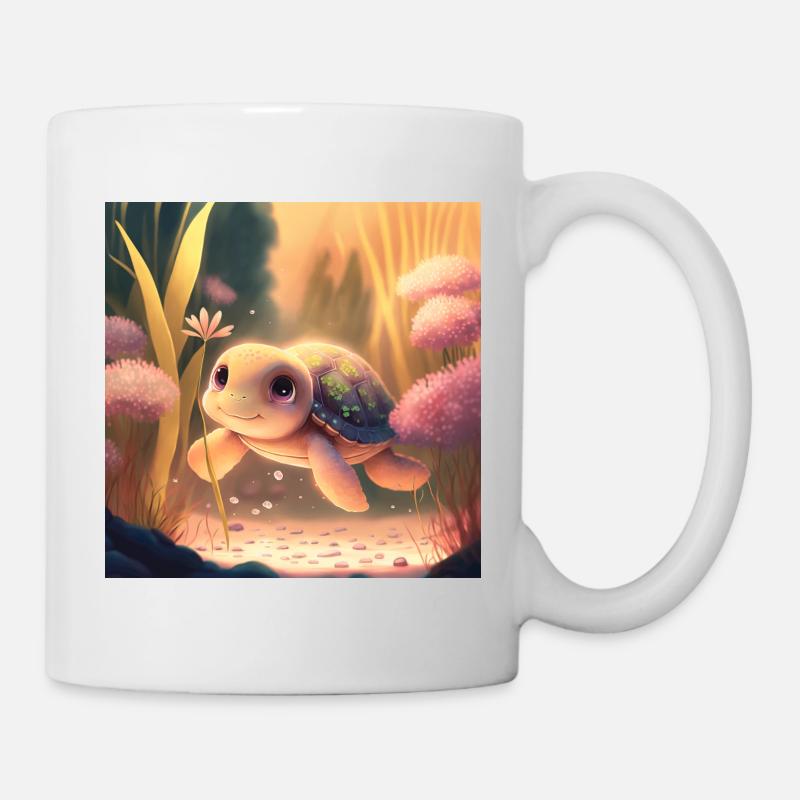 bébé tortue - Mug blanc - blanc