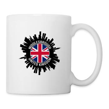 Middlesbrough Skyline UK Flagge Reise-Souvenir - Tasse - Weiß - Rechts