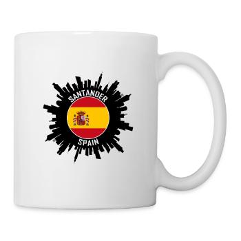 Santander Skyline Spanien Flagge Reise-Souvenir - Tasse - Weiß - Rechts