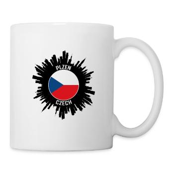 Pilsen Skyline Tschechische Flagge Reise-Souvenir - Tasse - Weiß - Rechts