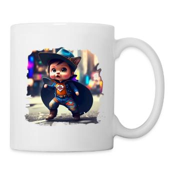 Super Katze - Tasse - Weiß - Rechts