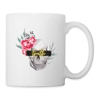 Skull, roses, beam inscription "truth" on the back - Mug - white - Right
