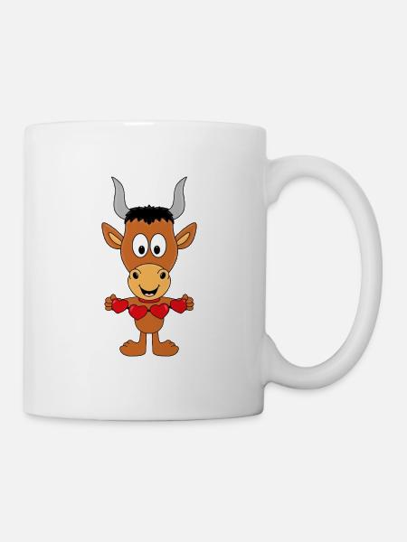 LIEBE - TIER - STIER - BULLE - TIERISCH - VERLIEBT - Tasse - Weiß