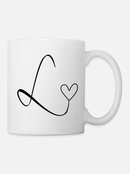 Lettre L Lettre L Calligraphie - Mug blanc - blanc