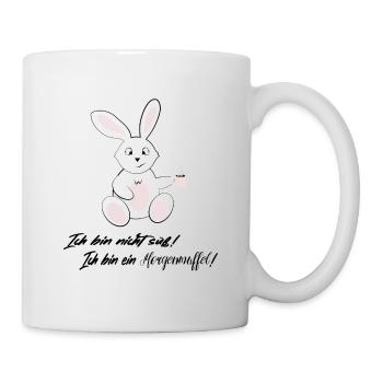 Hase Morgenmuffel lustig Kaffee Spruch - Tasse - Weiß - Rechts