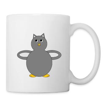 Niedliche graue Eule - Geschenkidee - Tasse - Weiß - Rechts